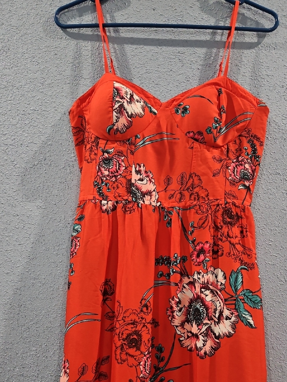 Band of Gypsies Orange Floral Maxi Dress